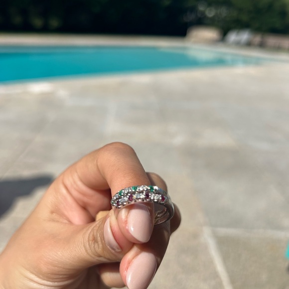 Stackable emerald and ruby ring - Picture 4 of 6